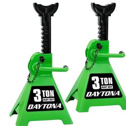 DAYTONA 3 Ton Heavy Duty Ratcheting Jack Stands, Green
