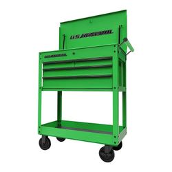 U.S. GENERAL 30 in., 4-Drawer Tech Cart, Green