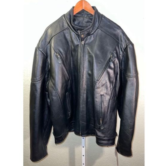 NEW Joeta's Leather Men's Motorcycle Riding Jacket Black Size 54 Biker Heavy