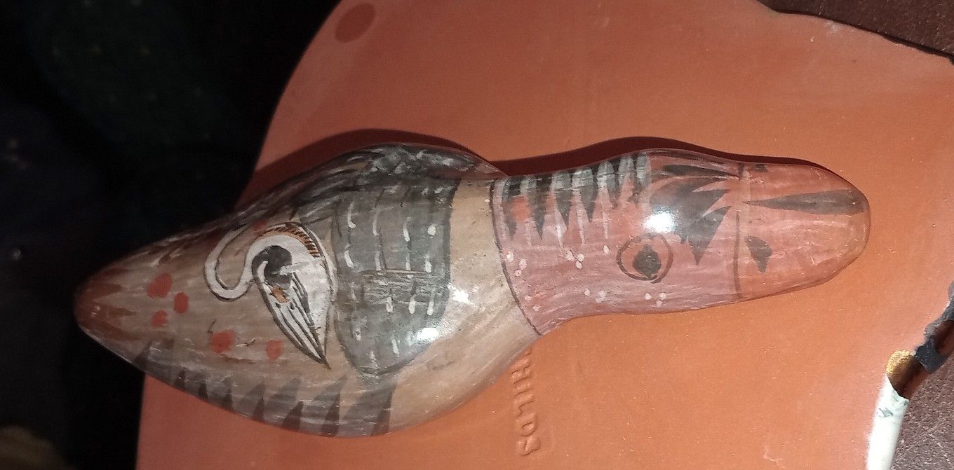 VTG Tonala Mexican Art Pottery Hand Burnished Clay Duck Goose Bird Figurine 6"