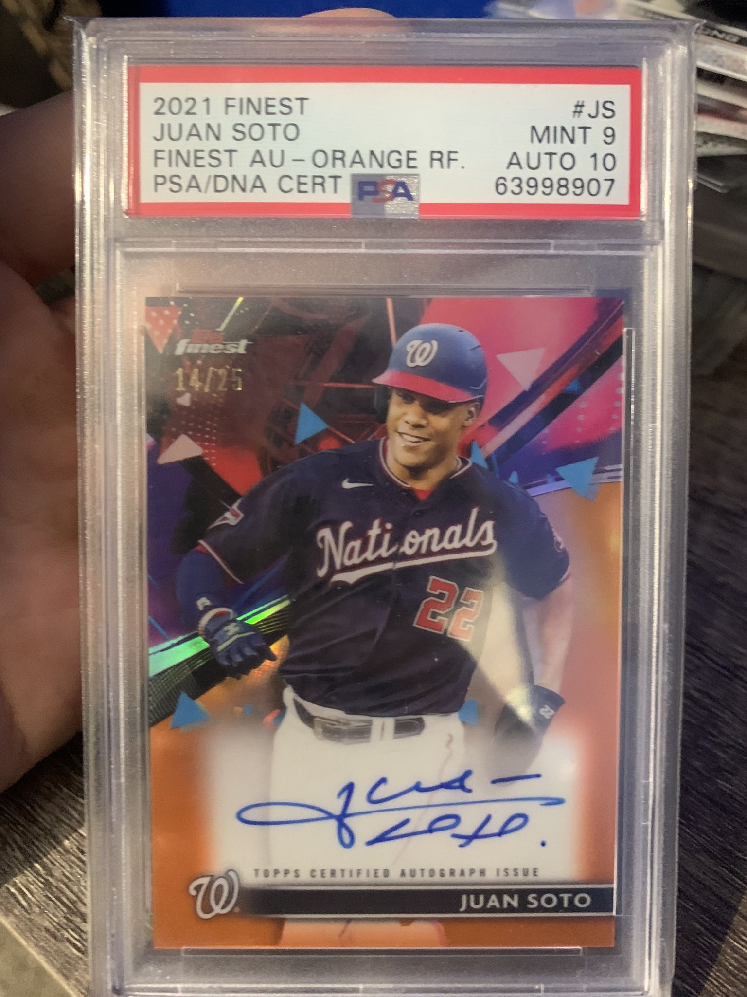 Baseball Card 2021 Juan Soto Orange Refractor Auto