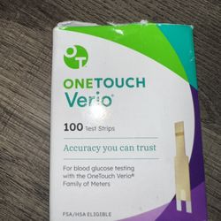 One Touch Verio Test Strips – 100ct (Sealed Vials, Torn Box)