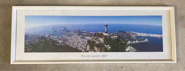 Rio de Janeiro 360° Panoramic Framed Wall Art - Approximately 36” W x 13-14” H