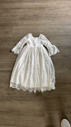 Little girls size 6 white fancy lace dress