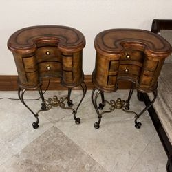 vintage kidney-shaped wood side Table 