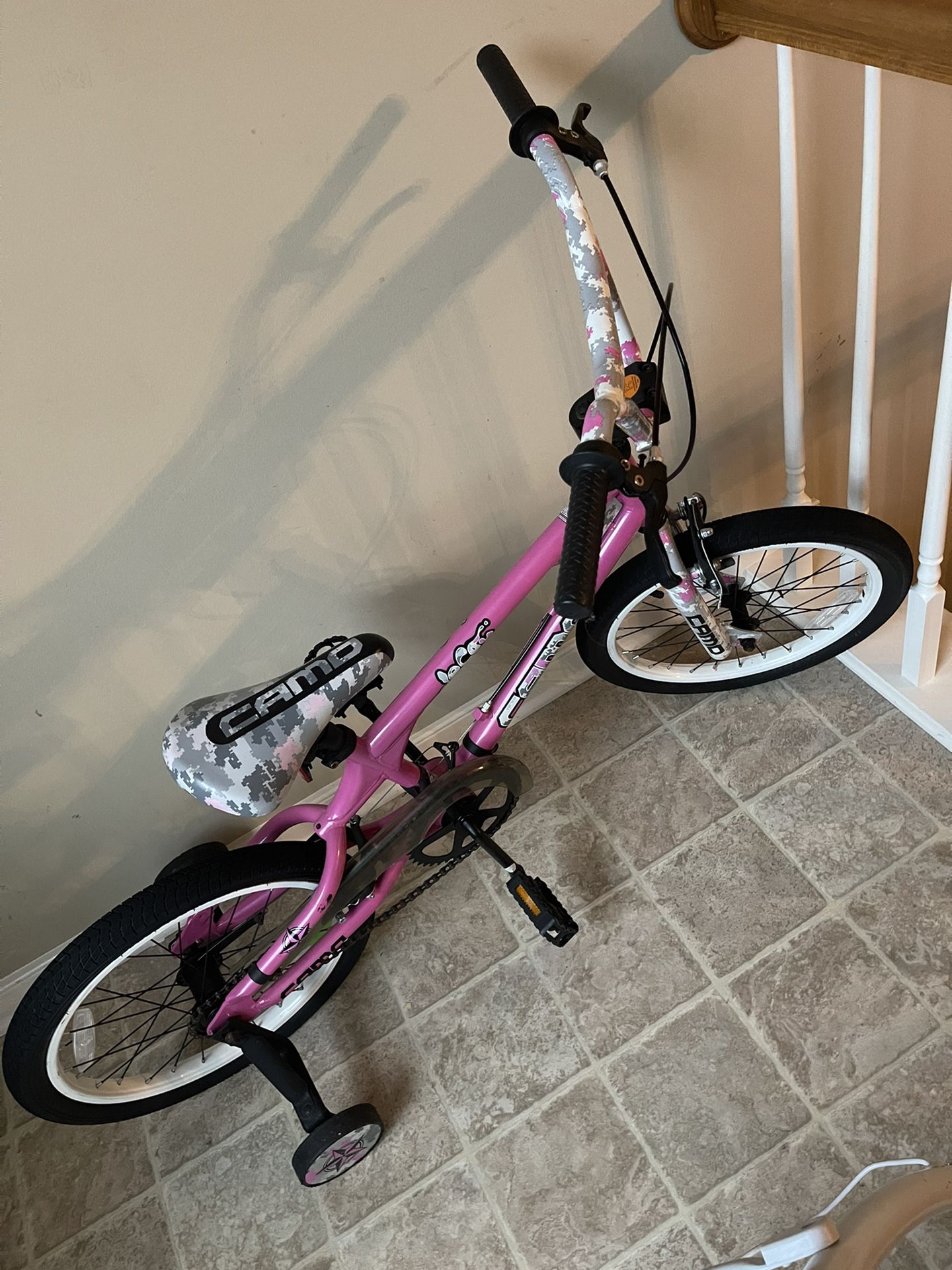 Pink Bike With Removable Training Wheels 