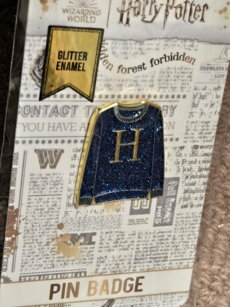 Harry Potter H Sweater Glittery Enamel Metal Pin 