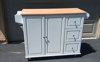 Kitchen Island W/Drop Leaf