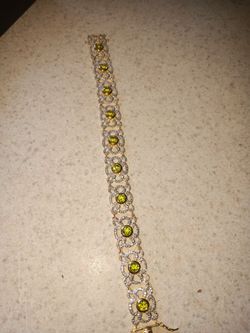 Gold and Green Stone bracelet
