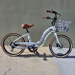 New EBC Electric bike company model y 24" small cruiser white ebike