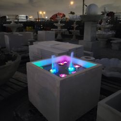 Concrete Large Square Planter or Water Fountain / Cement Backyard Patio Pots Garden Planters / Outdoor Fountains