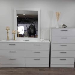 Dresser Whit Mirror And Chest - Cómoda Con Espejo Y Gavetero 