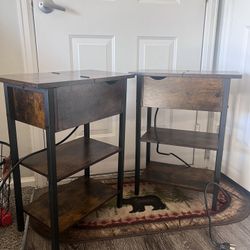 Two Electric End Tables 