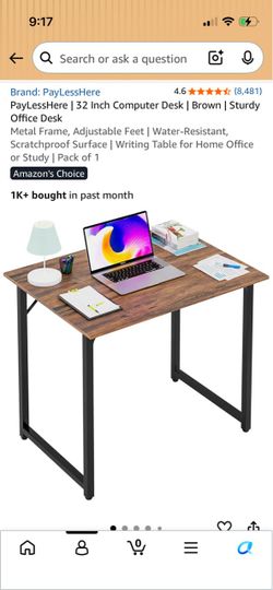 PayLessHere 32” computer desk   Brown