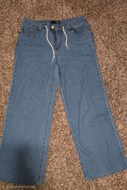 1822 Denim Wide Leg Jeans with Drawstring Waist