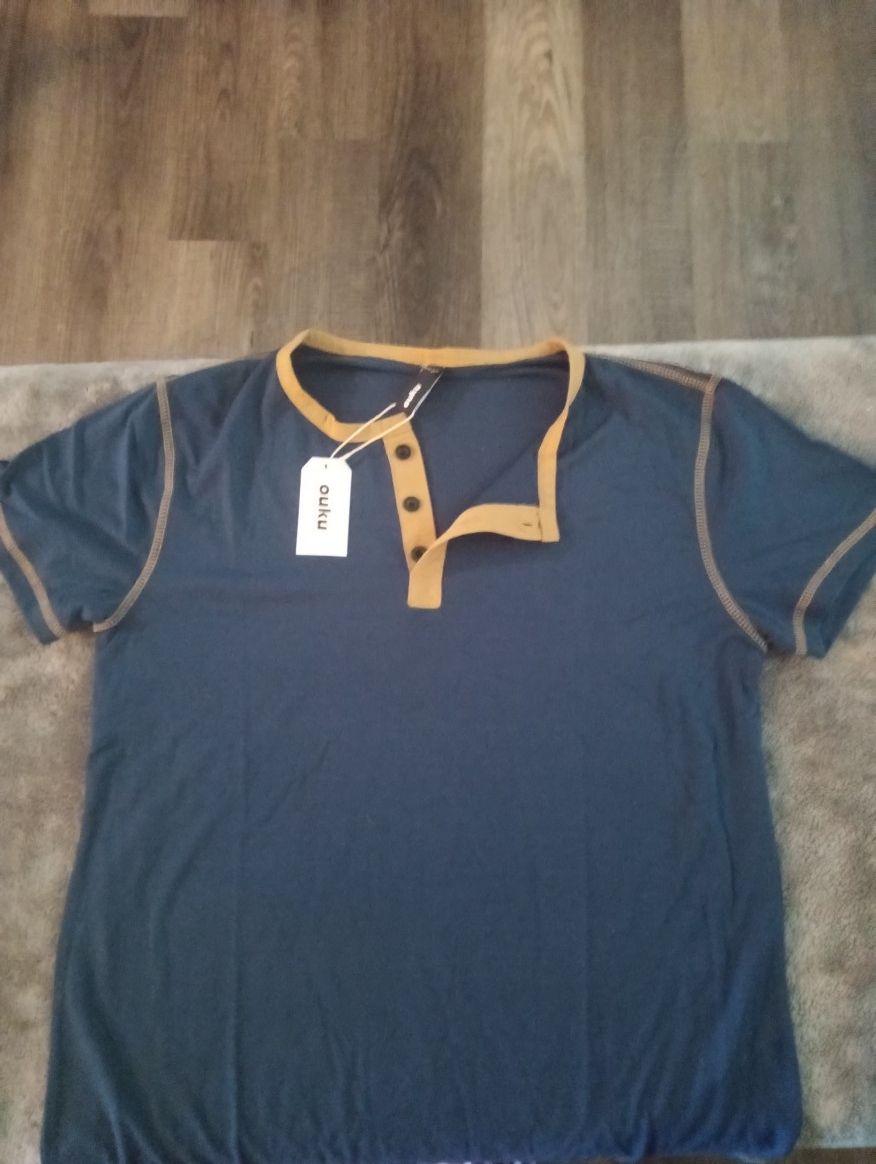 Men's New Navy Blue With Tan Accents Polo Shirt