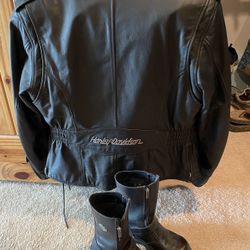 Women’s Harley  Davidson Leather Jacket, Chaps, Boots 