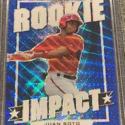 2018 JUAN SOTO RC SET Leaf Rookie Impact Pink Wave /5 & Blue Wave /10