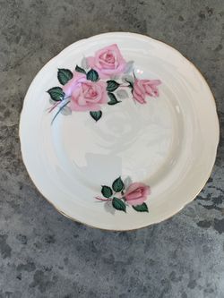 Vintage Royal Tron Rose Dessert Plate England