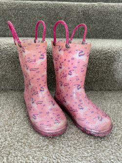 Girls Light Up Unicorn Rain Boots Size 9 / 10