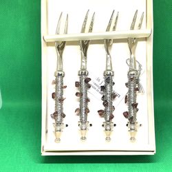 Designer Jeweled Appetizer Forks