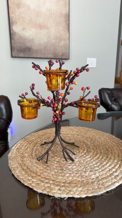 Fall Votive Candlestick Holder