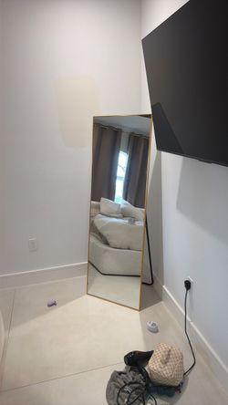 Full-Length Floor Mirror Gold Frame