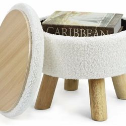 Brand new small round ottoman with storage