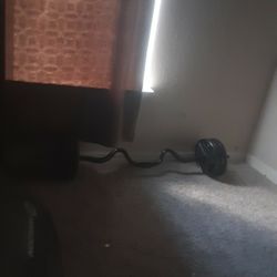 2 Curl Bars Plus 25lb Weights