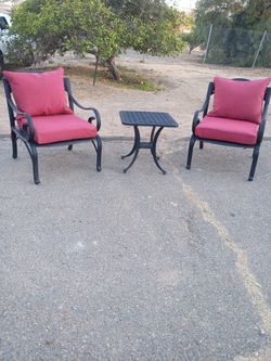 Patio Club Chairs and Small Table
