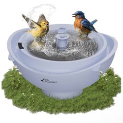 Solar Bird Bath with Fountain and Battery Backup