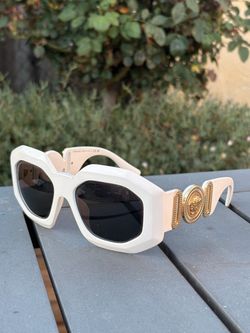 Versace Biggie Sunglasses White Gold Medusa