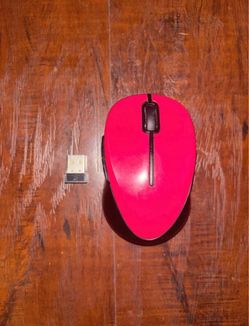 Pink Wireless Computer Mouse with USB Dongle