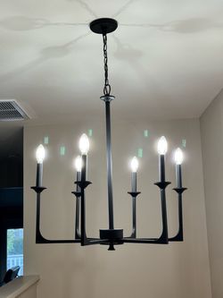 Black 6-Light Candelabra Chandelier