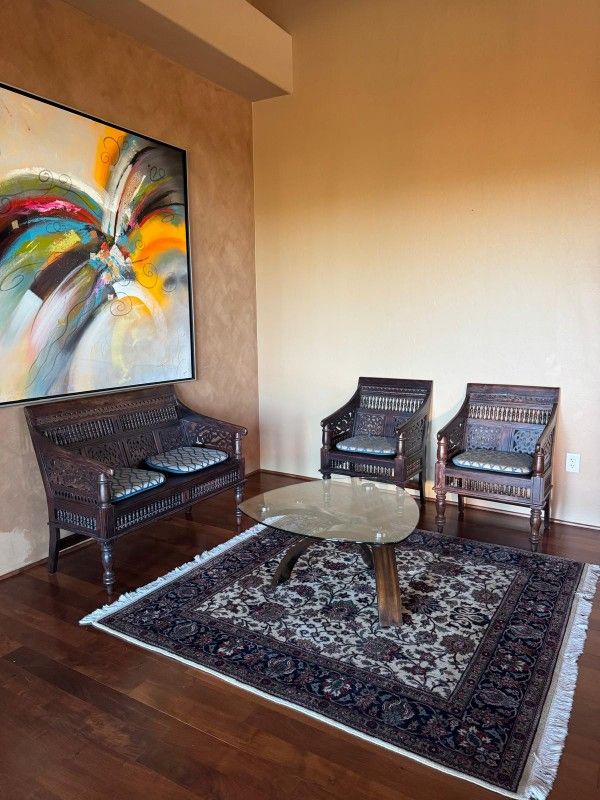 Indian Wood Living Room Set.