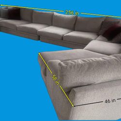 Delivery available 6 piece sectional sofa couch chaise cuddler Cindy Crawford modular vintage Li