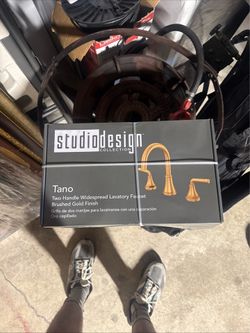 StudioDesign Collection - Tano - Two Handle Brushed Gold Bathroom Faucet