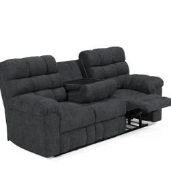 Wilhurst Marine Reclining Sofa with Drop Down Table


