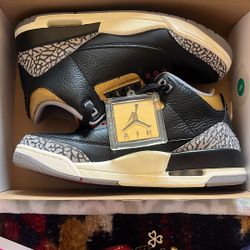 Jordan 3 Retro Black Cement Gold 