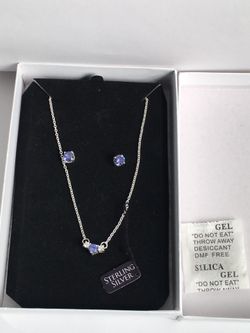 925 STERLING SILVER WOMENS NECKLACE EARRINGS