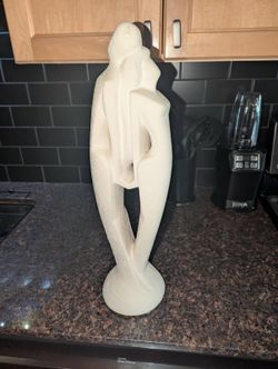 20in Haeger White Ceramic Man/Woman Statue