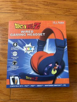 NWT licensed DragonBall Z Wired Gaming Headset with glowing LED lights