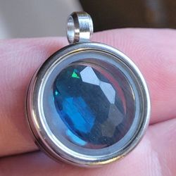 Pendant W/ 4.44ctw Tanzanite Elestial Fire Natural Gemstone .8" Pendant 