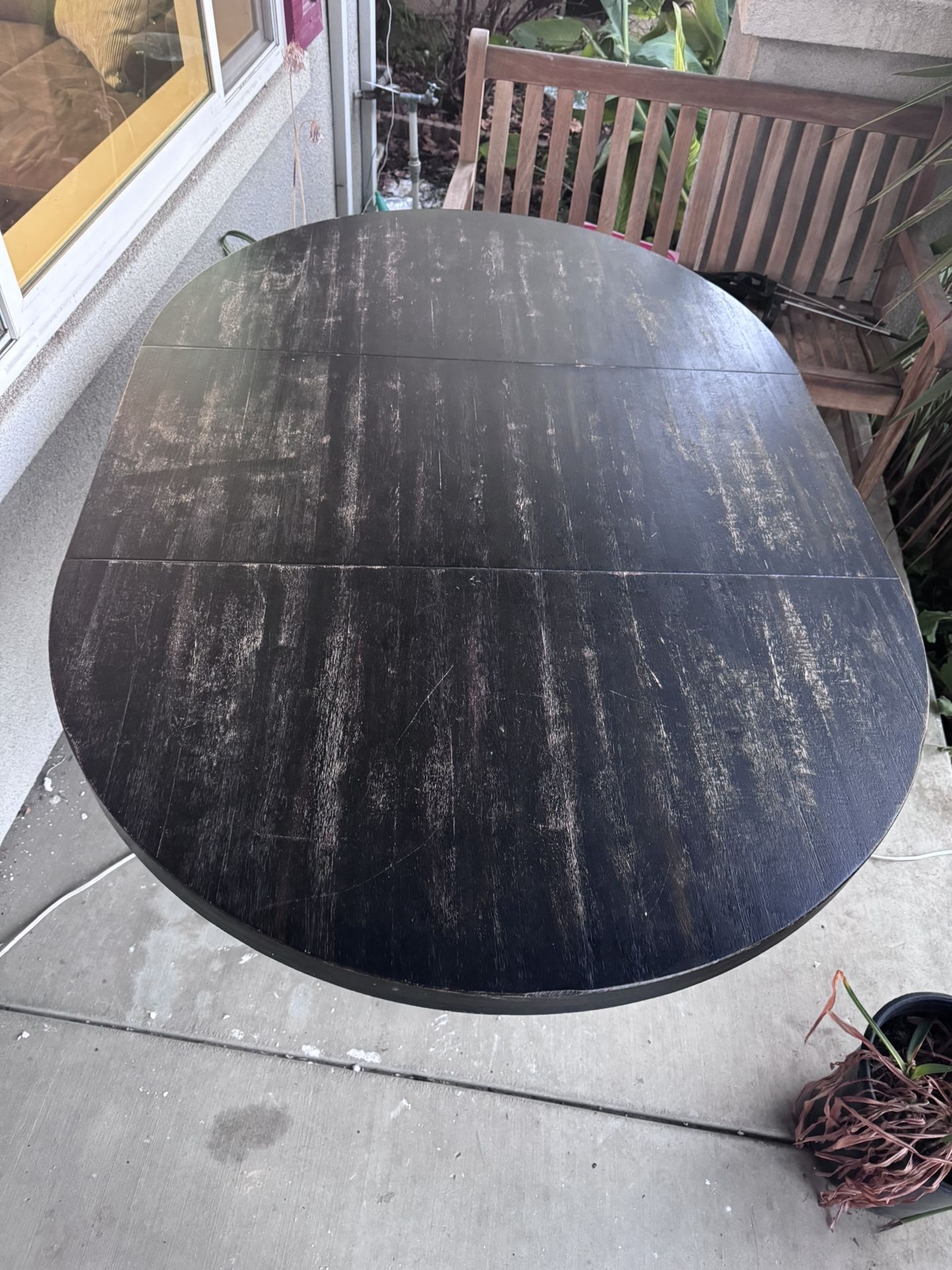 Wooden Dining Table Extendable Black