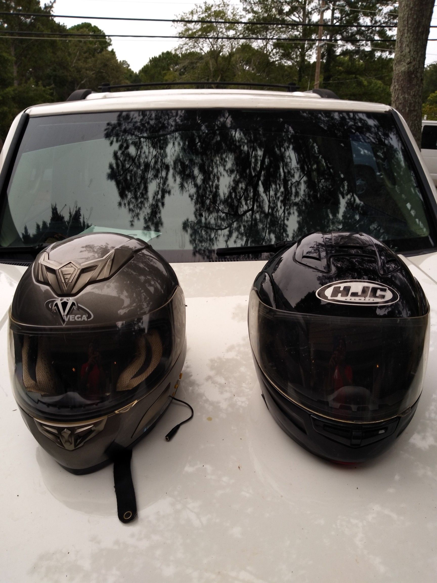 2 Motorcycle helmets