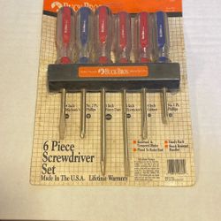Vintage Made In USA Buck Bros. 6 Piece Screwdriver Set-Brand New