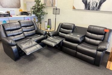 Reclining Sofa And Loveseat In Dark Brown