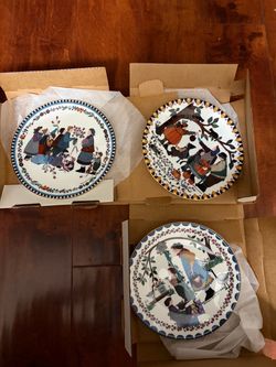 Pfaltzgraff Seasons of the Year Collector Plates Lot 3 Barbara Richards Box New