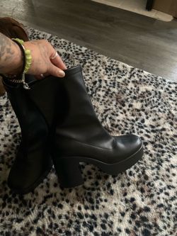 Black chunky boots