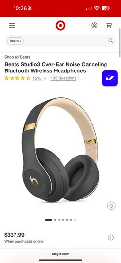 Beats Studio3 Over-Ear Noise Canceling Bluetooth Wireless Headphones